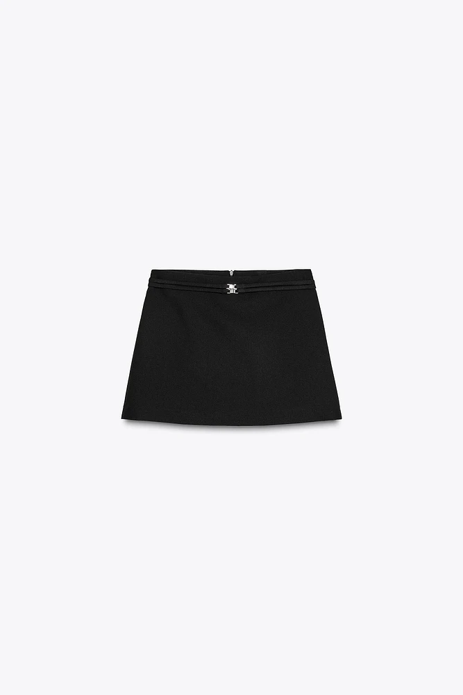 JUPE-PANTALON À CEINTURE