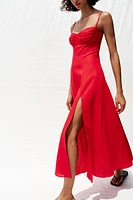 LINEN MIDI CORSET DRESS
