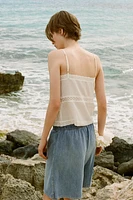 TOP BRODÉ AVEC LACETS