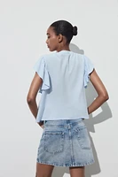 CHEMISE MANCHES COURTES VOLANT