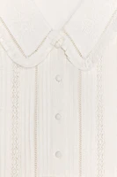 PLEATED PETER PAN COLLAR SHORT DRESS
