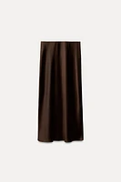 SATIN EFFECT MIDI SKIRT