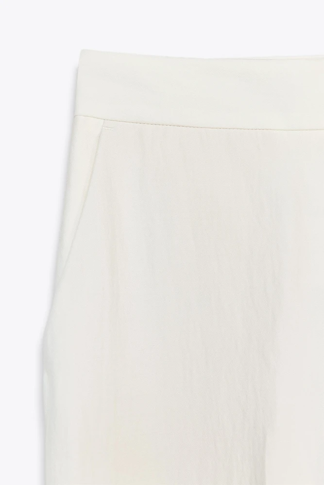 WRINKLE-LOOK STRAIGHT PANTS