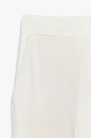 WRINKLE-LOOK STRAIGHT PANTS