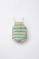 STRIPED KNIT ROMPER