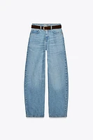 Z1975 HIGH-WAISTED WIDE LEG TAPERED BELTED JEANS