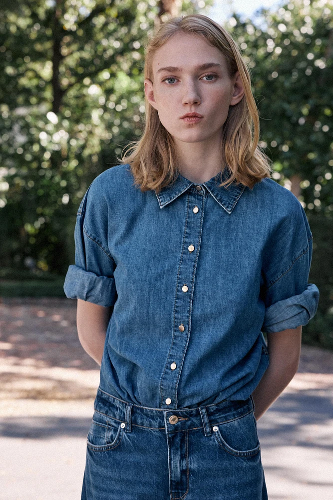 CHEMISE Z1975 EN DENIM AVEC CEINTURE