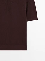 Textured knit short sleeve T-shirt