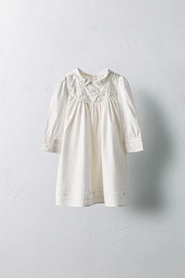 ANS/ ROBE EN POPELINE FLEURS BRODÉES LIMITED EDITION