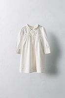 ANS/ ROBE EN POPELINE FLEURS BRODÉES LIMITED EDITION