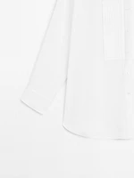 Linen blend shirt with thin pintucks
