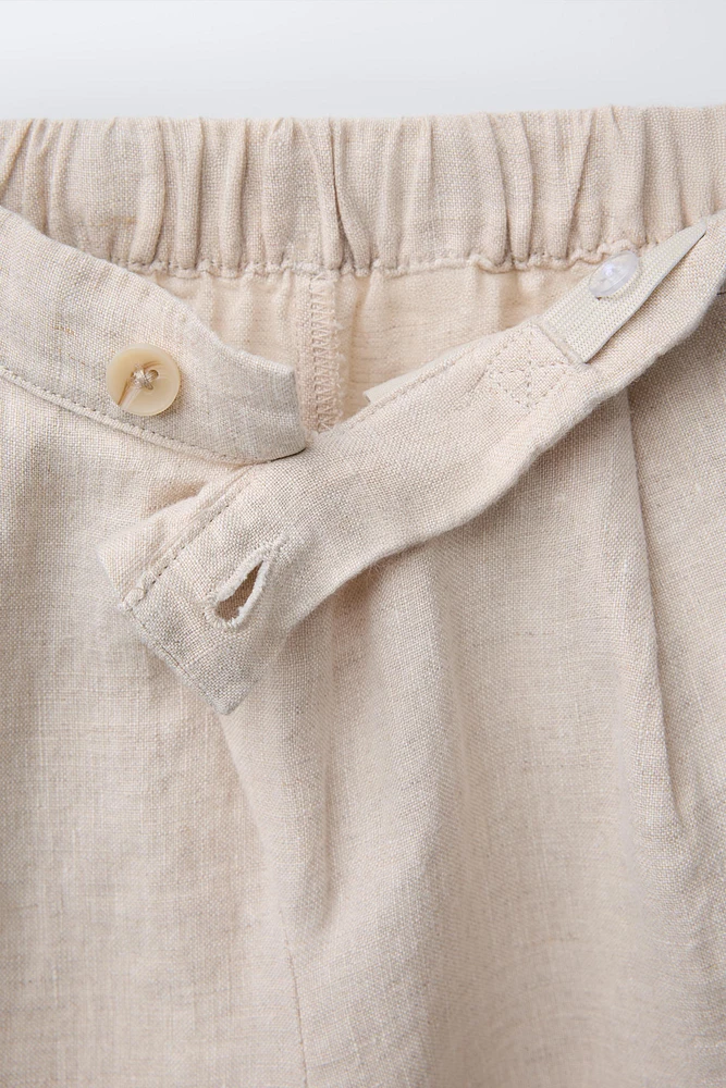 100% LINEN CROSSOVER PANTS