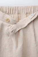 100% LINEN CROSSOVER PANTS