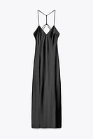 SATIN MIDI DRESS WITH CRISS-CROSS STRAPS
