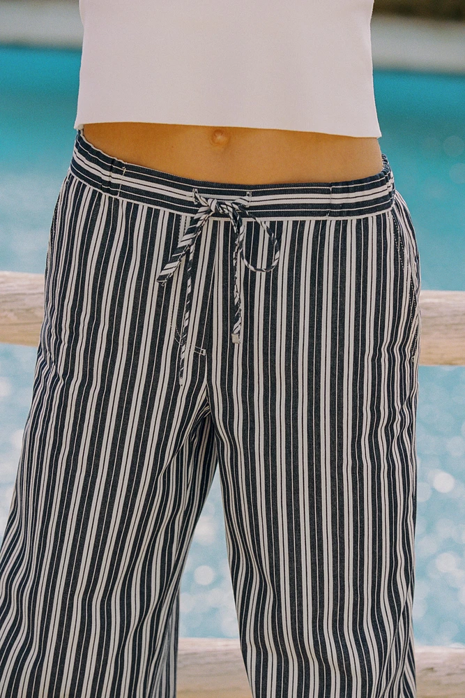 STRIPED WIDE LEG PANTS