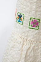 TEXTURED EMBROIDERED DRESS