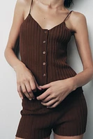 PLEATED FINE KNIT TOP