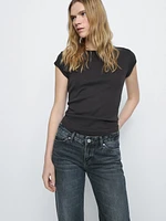 Straight-leg low-rise cotton jeans