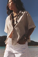 METALLIC THREAD STRIPED SHIRT
