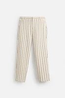 PANTALON RAYURES TEXTURE VELOURS BOUCLÉ