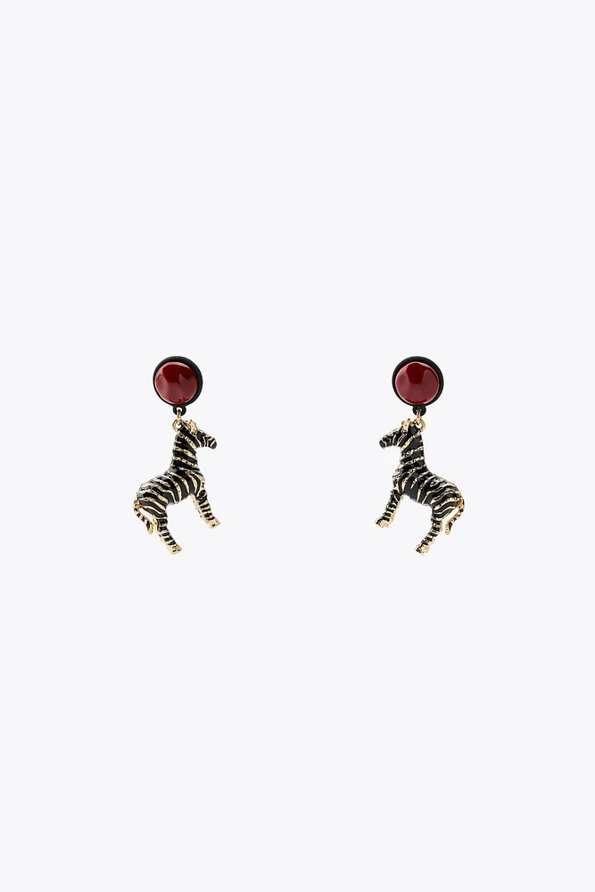 ZEBRA CIRCLE EARRINGS