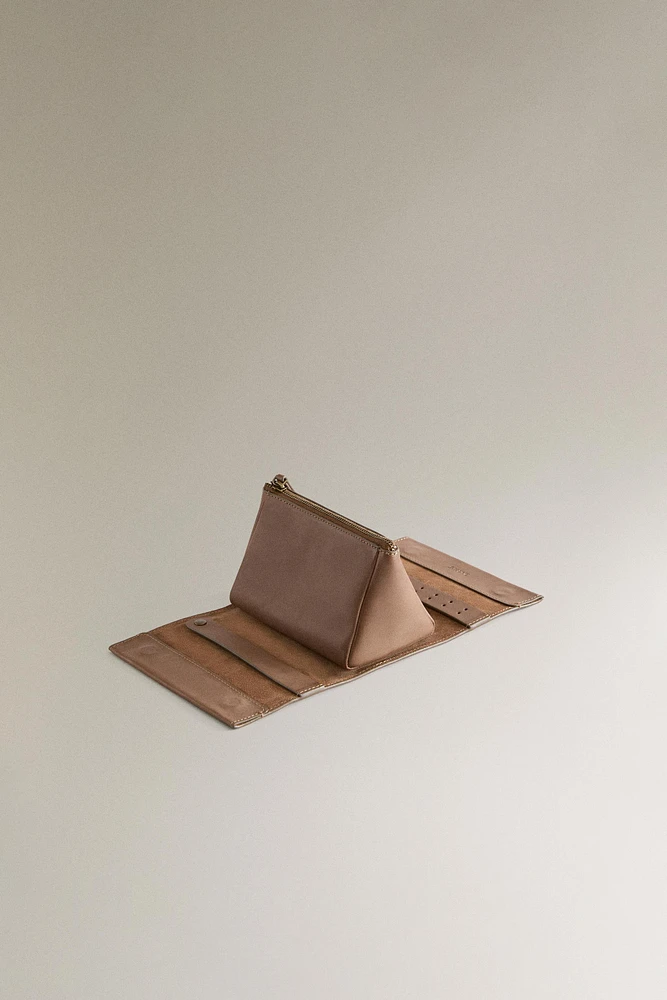 TROUSSE DE TOILETTE BOÎTE À BIJOUX VOYAGE CUIR