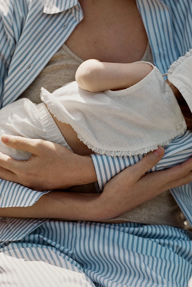 LINEN LACE SHIRT AND BLOOMERS SET
