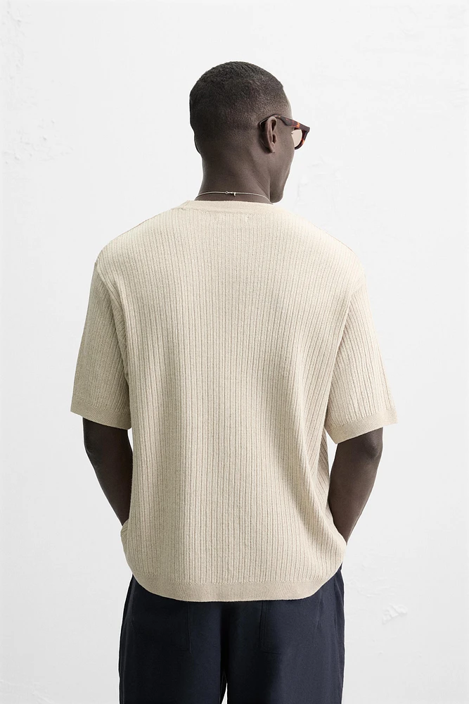 T-SHIRT EN MAILLE JACQUARD