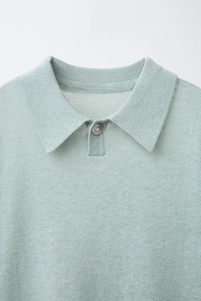 POLO EN MAILLE COTON LIN