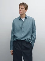 Lightweight regular fit 100% linen shirt
