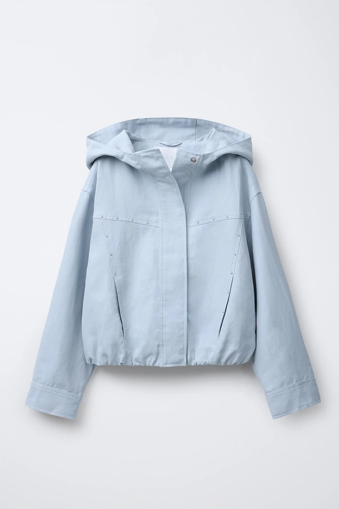 LINEN STUDDED JACKET