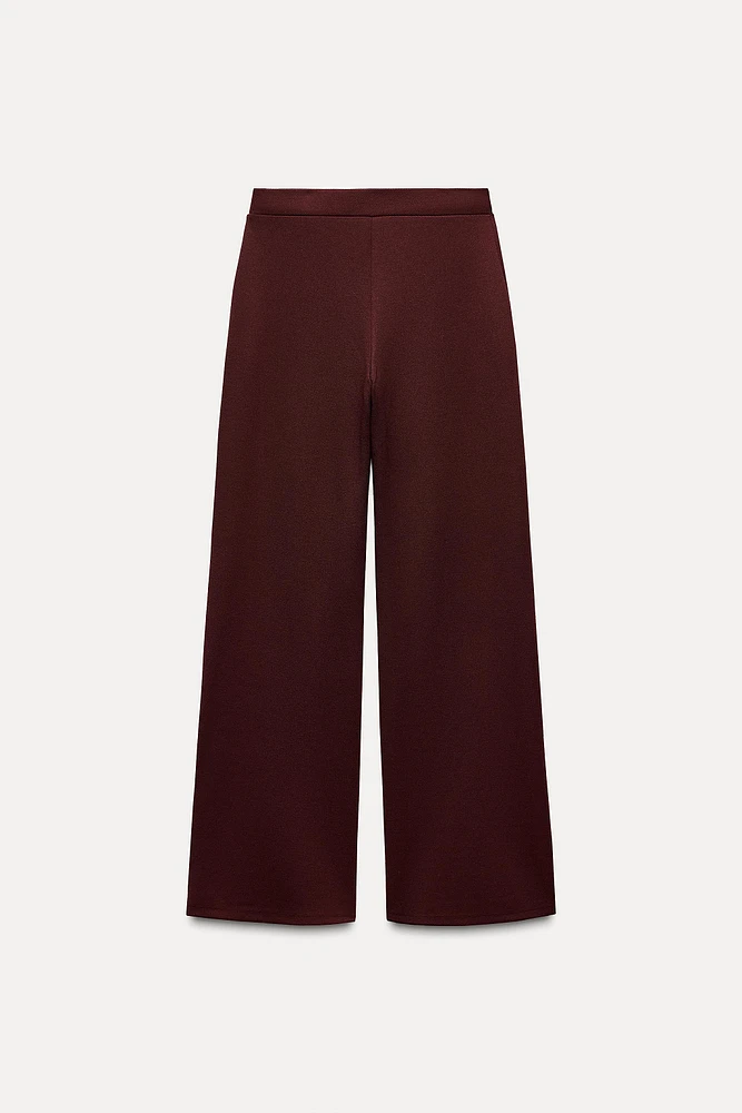 WIDE LEG RIBBED PANTS