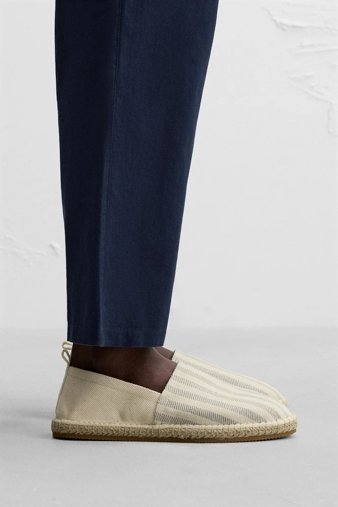 STRIPED FABRIC ESPADRILLES