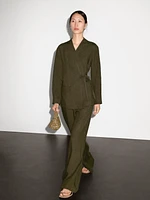 Pantalon droit 100 % lin