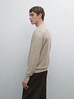 100% linen knit polo collar sweater