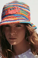 CHAPEAU MULTICOLORE TRESSÉ CRABE