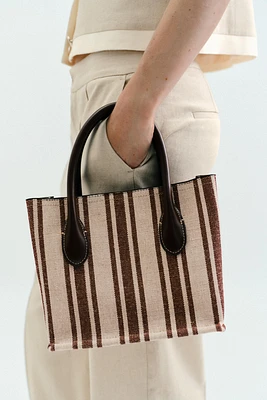 STRIPED PRINT CANVAS BAG