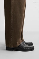 MOCASSINS EN CUIR À MASQUE