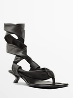 Sandales à talon avec nœud en cuir - Limited Edition