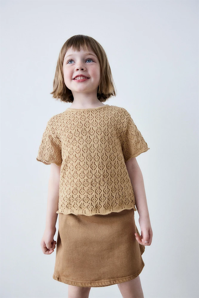 SERGED SKIRT WITH TIES