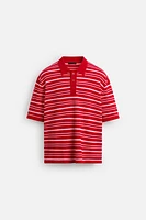 POLO EN MAILLE JACQUARD À RAYURES
