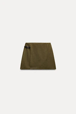 TWILL BUCKLE MINI SKIRT