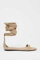 LEATHER STRAPPY FLAT SANDALS