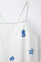 2-6 ANS/ MAILLOT DE BAIN TEXTURÉ BRODÉ