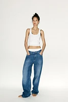 TRF MID-RISE STRAIGHT BAGGY JEANS