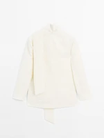 Blazer court 100 % lin avec foulard - STUDIO