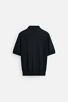 KNIT SILK LINEN POLO SHIRT