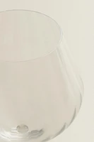 WAVY-EFFECT BOHEMIA CRYSTAL WINE GLASS