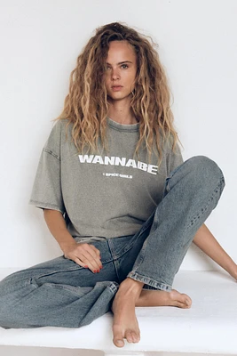 WASHED EFFECT PRINT T-SHIRT ©SPICE GIRLS