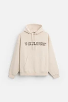 WASHED TEXT HOODIE SWEATSHIRT